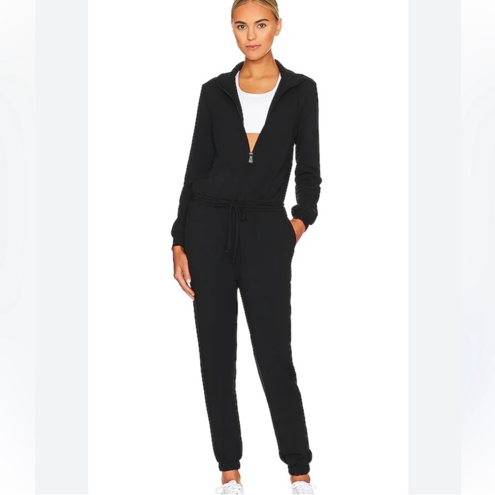 Beyond Yoga NWT Ski Weekend Black Half Zip Jumpsuit Size S